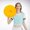 Yellow, variant on 2PCS Cheerleaders Handheld Color Flower Sports Activities Performance Cheering Supplies Round High Density Color Strip Lightweight Double Finger Ring Buckle Design Off Event & Party Event Dress for