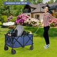 thumbnail image 3 of Costway Chariot Utilitaire de Camping Pliant et Rabattable avec Roues et Poignée Réglable Bleu Marine, 3 of 10