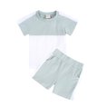thumbnail image 3 of Plebaso Baby Girls Boys Two-Piece Sets Matching Color Round Neck Short-sleeved Blouse Shorts Infant Summer Clothes, 3 of 6
