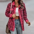 thumbnail image 2 of CEHVOM Women's New Leopard Print Button Long Sleeve Jacket Shirt Coat Clearance, 2 of 5