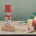 thumbnail image 3 of Christmas Mango Wood Snowman With Top Hat On Base, 3 of 3