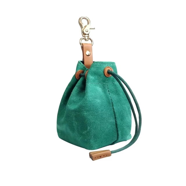 Xingzhi Sac de Rangement pour Nourriture pour Animaux de Compagnie Portable Réutilisable Grande Capacité avec Crochet à Pression Pochette d'Entraînement pour Animaux Fournitures pour Animaux Sac Vert