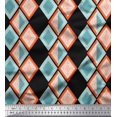 thumbnail image 1 of Soimoi Black polyester Crepe Fabric Stripe & Diamond Geometric Fabric Prints By Yard 42 Inch Wide, 1 of 3