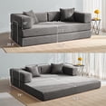 thumbnail image 3 of YINIX 78.6"  Sofa Couch with Two Pillows,  Comfy Modular Convertable Sofa Bed for Living Room, Gray, 3 of 9