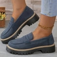 thumbnail image 1 of LSLJS Chaussures Décontractées de Mode pour Femmes Printemps Nouvelles Rétro Givrées Tête Ronde Talon Épais Mocassins Bas Épais Talon Moyen, Chaussures pour Femmes, Cadeaux pour Femmes, 1 of 3