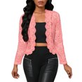 thumbnail image 1 of Pincandy Women's Sheer Lace Jacket Blazer Long Sleeve Open Front See Through Jackets, 1 of 3