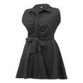 thumbnail image 3 of Womens Summer Bodycon Denim Sleeveless Short Dress Party Evening Mini Dresses, 3 of 6