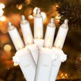thumbnail image 4 of Holiday Time 100-Count Clear Incandescent Mini Christmas Lights, with White Wire, 19.2', 4 of 5