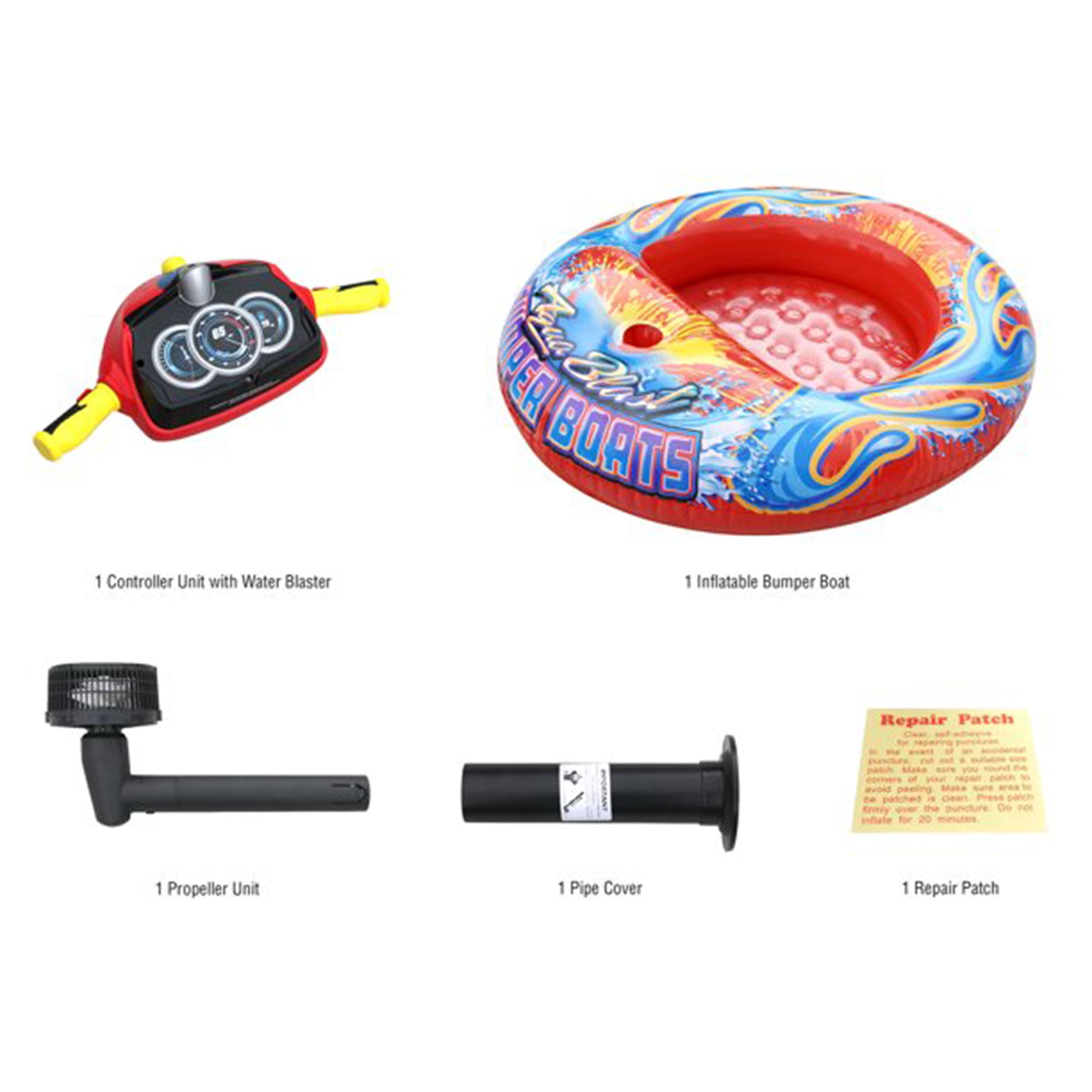 Banzai Aqua Blast Motorized Bumper Boat Inflatable Pool Float