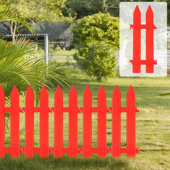 3Pcs Plastic Garden Fence, SSZMDLB Garden Fence Plastic Picket Fence Edging, Decorative Lawn Border Edging for Flower Beds, Plants, Yards and Gardens, White Plastic Garden Border Fencing