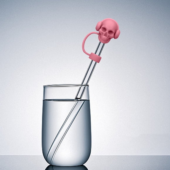 Halloween Skull Straw Cap Cup Food Grade Silicones Ice Cup 10MM Silicones Straw Sleeve