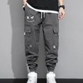 thumbnail image 1 of RXIRUCGD Pantalon Cargo Décontracté Sportif Multi-Poches Tendance Mode Homme, Gris Foncé, Taille : L, 1 of 6