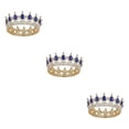 thumbnail image 1 of ZheElen Alloy Durable And Non-deforming Rhinestone For Wedding Or Cosplay Family Wedding Hair Crown Gold  + sapphire 3Set, 1 of 6