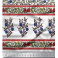 thumbnail image 2 of Soimoi Poly Georgette Fabric Stripe,Leaves & Floral Panel Fabric Prints by Yard 52 Inch Wide, 2 of 2