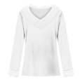 thumbnail image 3 of Timegard Hauts pour Femmes Noël Col en V Confortable Blouse à Manches Longues Automne Hiver Mode Décontractée Couleur Unie, 3 of 3