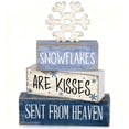 thumbnail image 2 of LSLJS Christmas Blue Snowflake Tiered Tray Exquisite Wooden Decorative Piece Fall-Winter Centerpiece for Dining Tables, 2 of 6