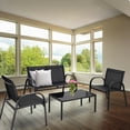 thumbnail image 1 of Costway 4 PCS Patio Furniture Set Sofa Coffee Table Steel Frame Garden Deck Black, 1 of 8