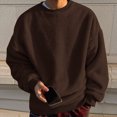 thumbnail image 1 of DPTALR Men Comfortable Solid Casual Tops Long Sleeve Round-Neck Sweatshirt, 1 of 4