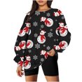 thumbnail image 1 of 2023 Chandail en Molleton de Noël pour Femmes en Solde Col Rond Mode Décontractée Manches Longues Imprimé de Noël, 1 of 5
