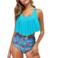 thumbnail image 1 of Women Two Pieces Swimsuit Ruffles Print Bikini Set Bathing Suits Swimwear, 1 of 8