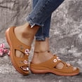 thumbnail image 2 of Orthopedic Slides Sandals for Women with Arch Support Comfortable Embroidered Flower Platform Wedge Sandals, 2 of 3