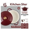 thumbnail image 3 of 3.5 Litre Kitchen Star Cast Iron Dutch Oven 24cm, MERLOT, 3 of 6
