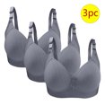 thumbnail image 1 of Bras for Women, 3PC Womans Large Size Solid Color Without Steel Ring Gathering Comfortable Bras Daily Bra, 1 of 3