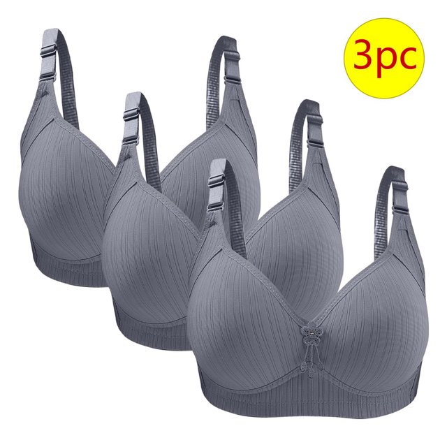 Bras for Women, 3PC Womans Large Size Solid Color Without Steel Ring Gathering Comfortable Bras Daily Bra
