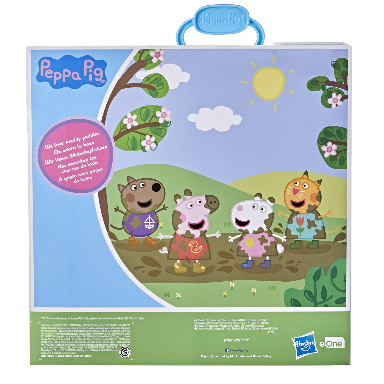 Peppa Pig Peppa's Adventures, Mallette Peppa et ses amis avec 4 figurines et mallette de transport, dès 3 ans