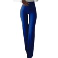 thumbnail image 1 of Women Solid High Elastich Flare Pants Polyester White S, 1 of 2