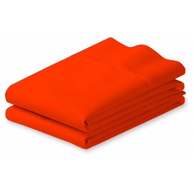 100% Cotton 400 Thread Count 2 PC Pillow Cases (Standard/Queen, Orange)