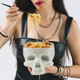 thumbnail image 4 of Oleegame 2PC Stainless Steel Cutlery Set Ceramic Human Bowl Halloween Spaghetti Bowl Portable Food Bowl Gothic Tabletop Decorations For Everyday Use And Halloween Parties Beige, 4 of 7