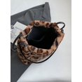 thumbnail image 3 of Women's Winter Plush Simple Large Pocket Shoulder Bag, Leopard Print Fashionable Handbag, 3 of 4