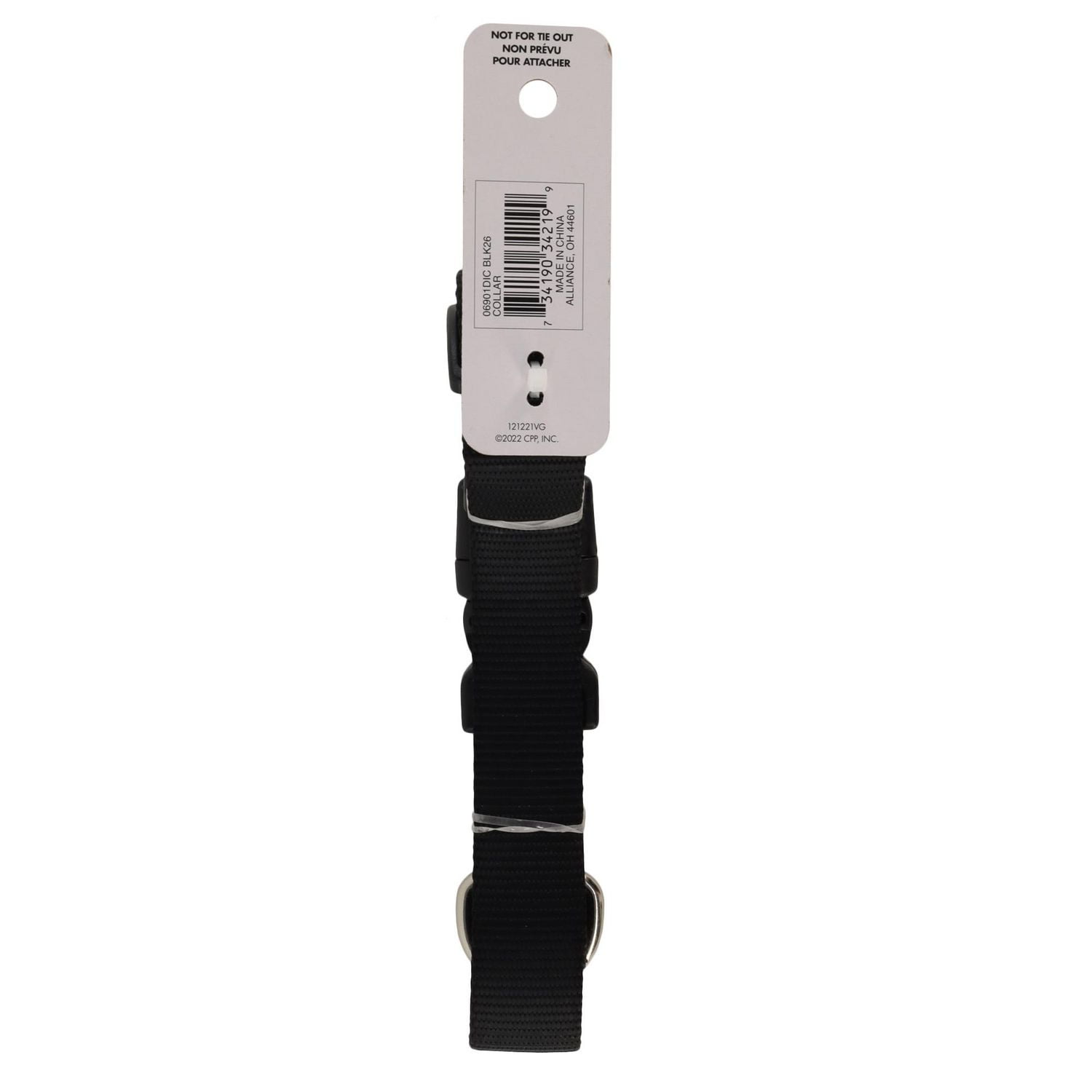Pet Attire by Coastal Small 8-12" Black Adjustable Buckle Dog Collar