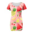 thumbnail image 4 of SMihono Summer Plus Size Dress for Women 2023 Manches Courtes Mode Dégradé Fleurs Imprimé Taille Robe de Soleil V-Cou Mini Robe, 4 of 5