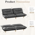 thumbnail image 3 of Homall Canapé-Lit Futon avec Dossier Réglable et Accoudoirs Réglables à Cinq Angles Canapé pour Petits Espaces Salon Bureau, 3 of 7