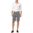 thumbnail image 2 of INSPIRE CHIC Men's Shorts Allover Striped Belt Loop Zipper Button Closure Pockets Casual Shorts 32 White, 2 of 7