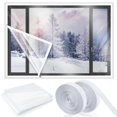 thumbnail image 4 of Window Insulation Kit Cuttable Transparent Film with Adhesive Straps Winter Reusable Window Plastic for Winterizing C, 4 of 5