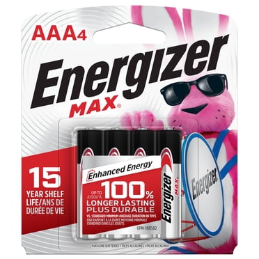 Piles alcalines AAA Energizer MAX, emballage de 4