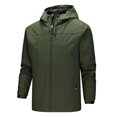 thumbnail image 1 of Kcodviy Manteau de Pluie pour Homme d'Automne et d'Hiver à Enfiler, Col Montant, à Capuche, Imperméable, Vestes pour Homme, Manteau Mince d'Extérieur, Manteaux et Vestes pour Homme, Chemisier, Manteau, 1 of 2