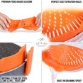 thumbnail image 2 of Zulay Kitchen Passoire de Casserole en Silicone Ajustable pour la Plupart des Casseroles et Poêles - Orange, 2 of 6