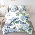 thumbnail image 1 of Girls Hydrangea Floral Bedding Comforter Sets 7Pcs Blue Purple Butterfly Bed In A Bag,Vintage Flower Twin Bedding Sets Cute Animal Sheet Set With Comforter Spring Botanical Bedroom Decor,Soft, 1 of 1