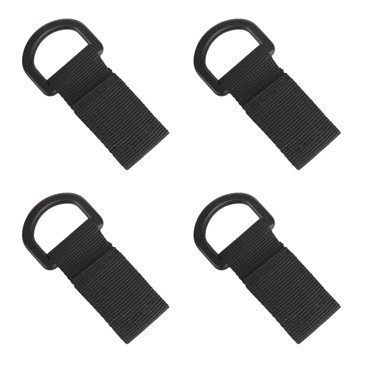 4 Pcs Sangle en Nylon Suspendu Ceinture Mousqueton Crochet Sangle Boucle Sangle Sac à Dos en Forme de D - Noir, 7.5x2.5cm