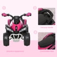thumbnail image 3 of Aosom 4 Wheels Ride on Motorcycle Toy for Kids Baby Toddler Ride-on Car Walker No Power Foot To Floor Slider with Music and lightening function for 18-36 Months Pink, 3 of 9