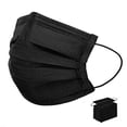 thumbnail image 2 of KEINXS Black Disposable Face Masks  3-Ply Breathable Masks  Elastic Ear Loop Mask - Black Color Pack of 150, 2 of 3