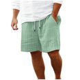 thumbnail image 1 of Plebaso Mens Shorts Summer Beach Shorts with Drawstring Solid Color Lightweight Vacation Pocket Shorts, 1 of 6