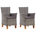 thumbnail image 1 of vidaXL Chaises de Jardin 2 Pcs avec Coussins en Rotin Gris, 1 of 5