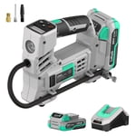 Litheli 20V Cordless Tire Inflator Air Compressor, 150 PSI Car Tire Pump with Digital Pressure Gauge, 2.0Ah Battery & Fast Charger