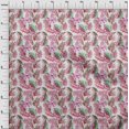 thumbnail image 4 of oneOone Polyester Spandex White Fabric Tropical Leaf Sewing Material Print Fabric By The Yard 56 Inch Wide, 4 of 5