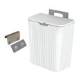 thumbnail image 2 of GROWTH TANK Countertop Stable Hanging Waste Bin Portable Waste Bin Small Kitchen Compost Bin White 9L, 2 of 9